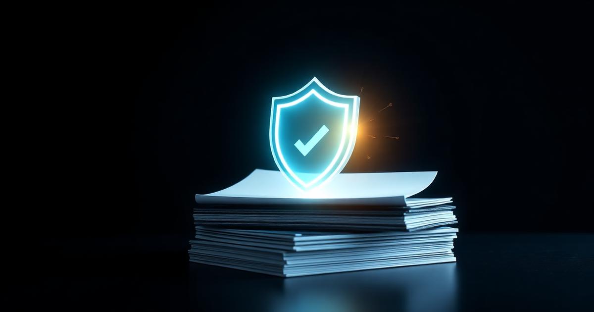 Escudo digital sobre documentos fiscais e checklist representando conformidade tributária